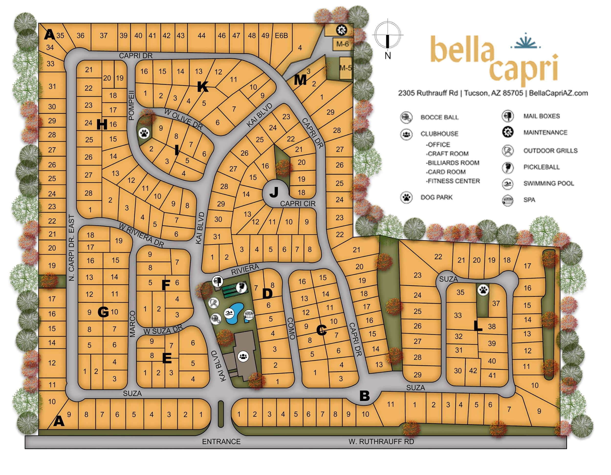 Bella Capri site map