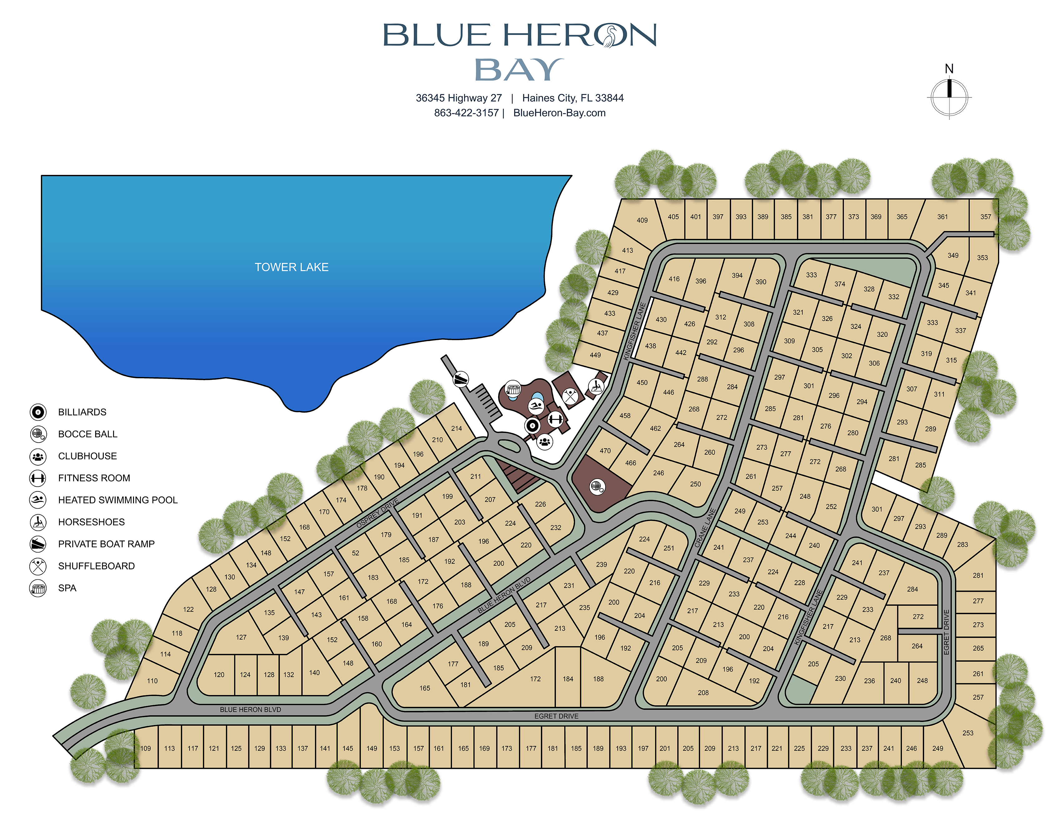 Blue Heron Bay site map
