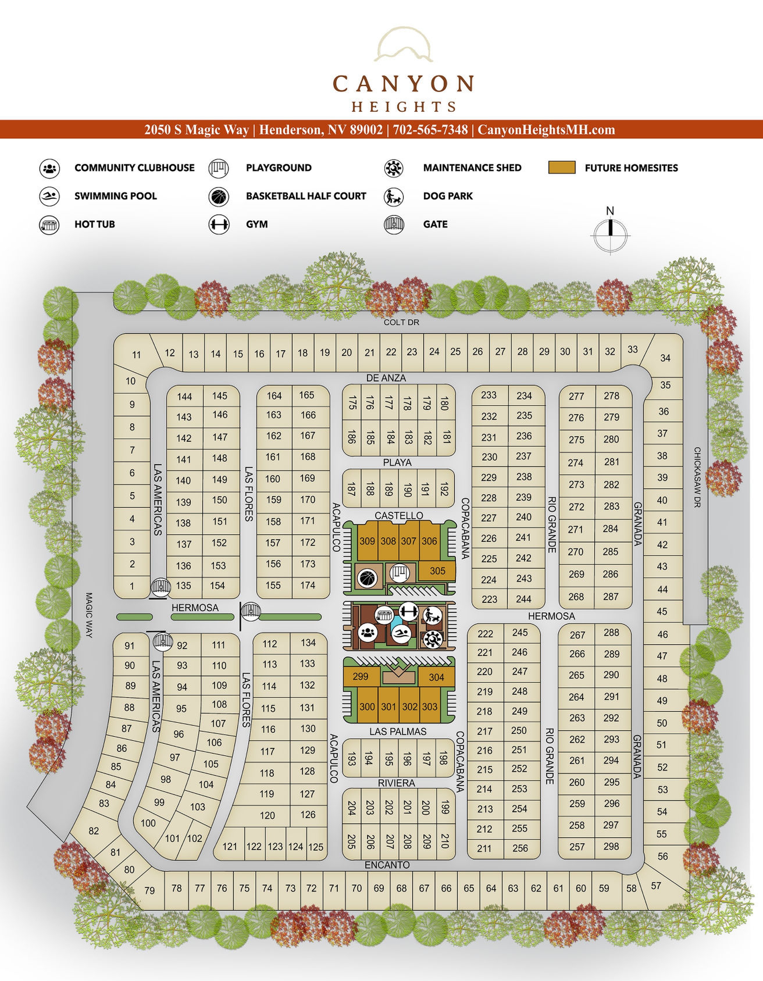 Canyon Heights site map