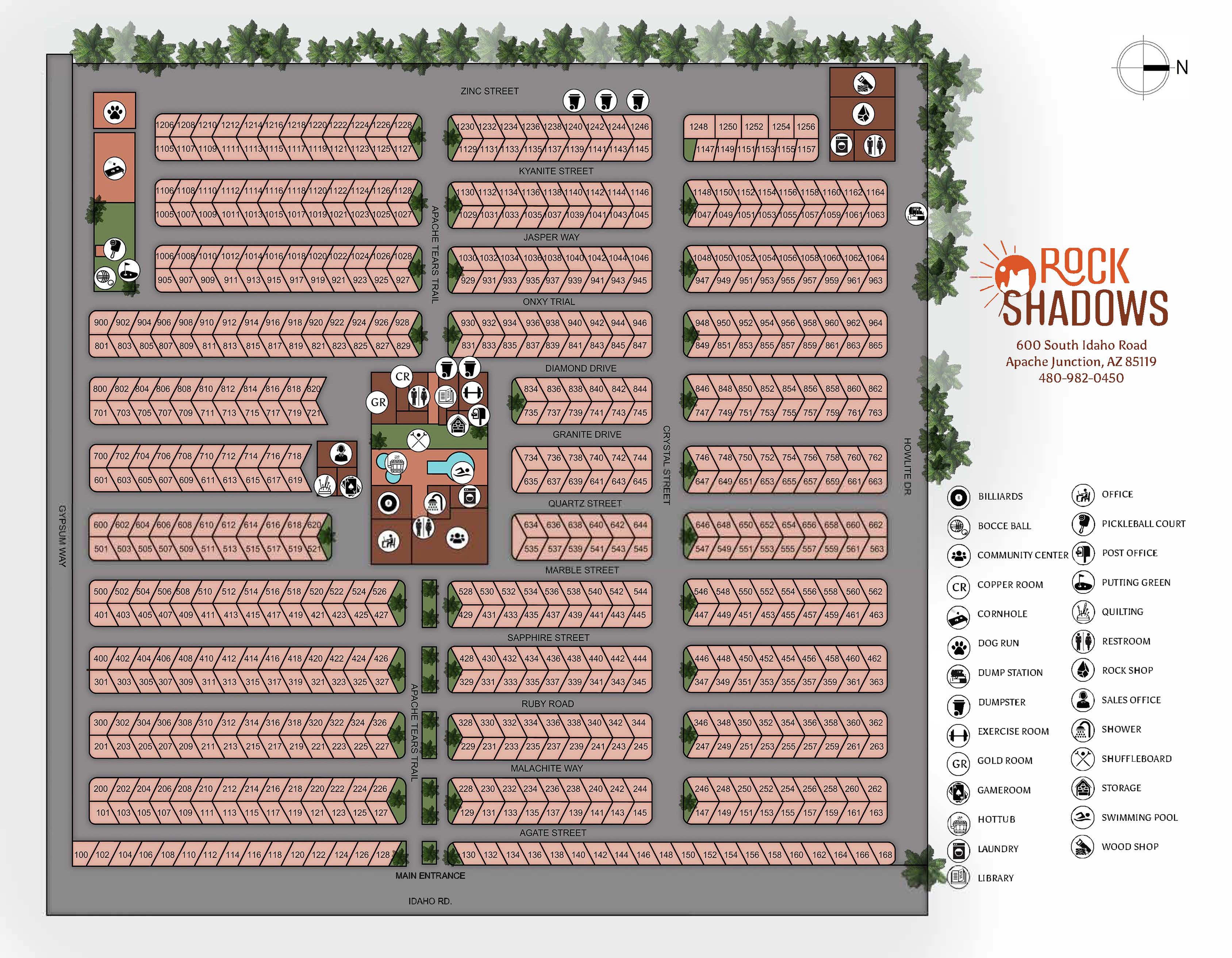Rock Shadows site map
