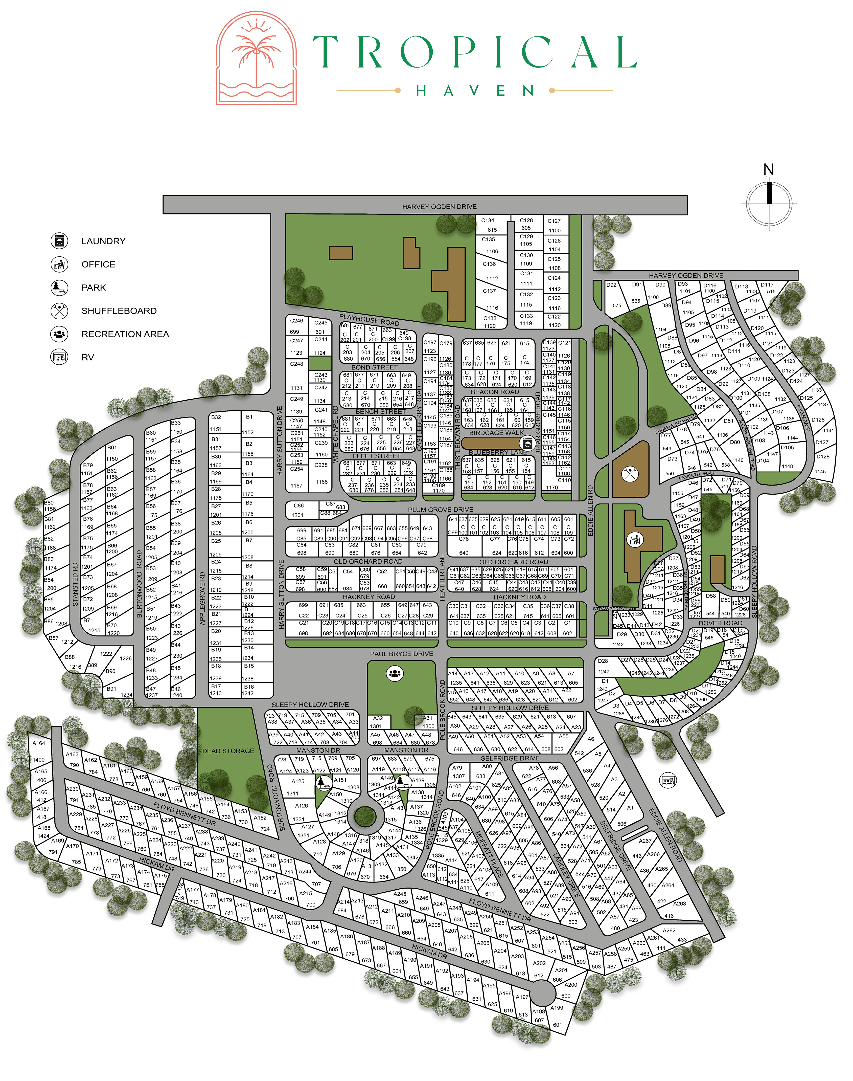Tropical Haven site map